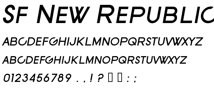 SF New Republic SC Bold Italic font